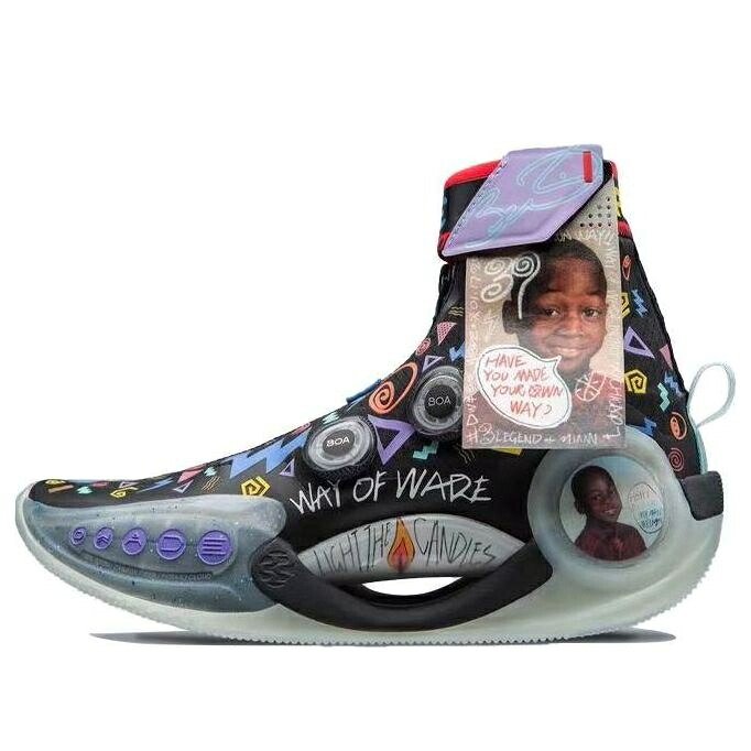 リーニン ウェイド 黒いこと 黒いこと \u0027MOMENT\u0027 スニーカー メンズ LI-NING WAY OF WADE 9 INFINITY ABER003-5 / BLACK MULTI CLOUR