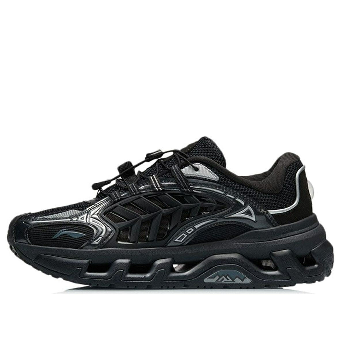 リーニン 黒色 ブラック 銀色 シルバー 'BLACK SILVER' スニーカー レディース LI-NING (WMNS) SCENERY LOW AGLR106-2 / BLACK SILVER