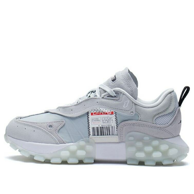 リーニン 灰色 グレー 青色 ブルー 白色 ホワイト 'BLUE GREY' スニーカー メンズ LI-NING OVERLOAD AZGS081-2 / GREY BLUE WHITE