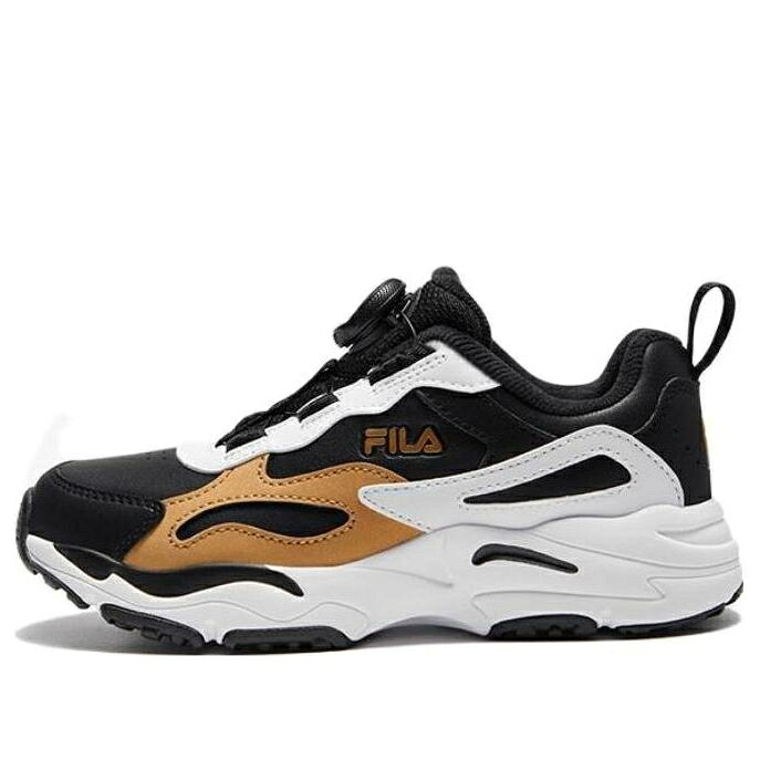 フィラ クラシック スニーカー 運動靴 白色 ホワイト 黒色 ブラック ゴールド 'BLACK GOLD' ジュニア キッズ FILA (GS) CLASSIC SPORT SHOES WHITE K15B341191PGB / BLACK WHITE GOLD ベビー マタニティ スニー