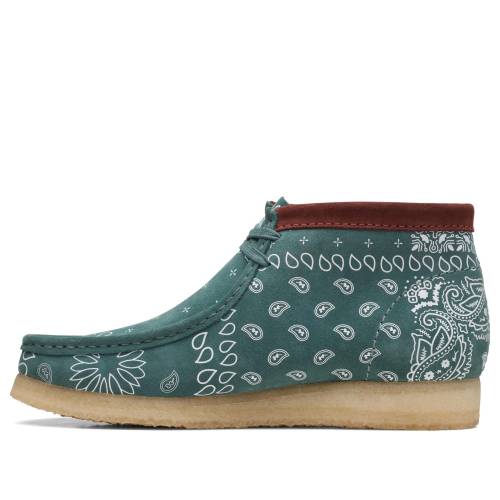 クラークス ブーツ 灰色 グレー 白色 ホワイト GREEN PAISLEY スニーカー メンズ CLARKS WALLABEE BOOTS 26168803 / GREY WHITE