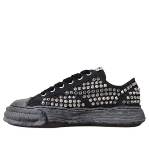 メゾン ミハラヤスヒロ 黒色 ブラック 'BLACK BLACK' スニーカー メンズ MAISON MIHARA YASUHIRO MAISON MIHARA YASUHIRO PETERSON 23 OG SOLE STUDDED CANVAS LOW A13FW715-BLKBLK / BLACK BLACK