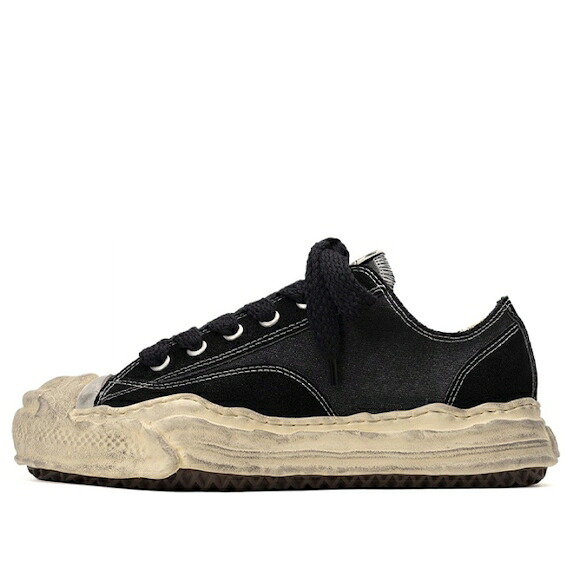 棲み家 ミハラヤスヒロ 黒いこと 黒いこと 白いこと 白いこと \u0027BLACK\u0027 スニーカー メンズ MAISON MIHARA YASUHIRO MAISON MIHARA YASUHIRO HANK DISTRESSED CANVAS LOW A10FW715-BLACK / BLACK WHITE