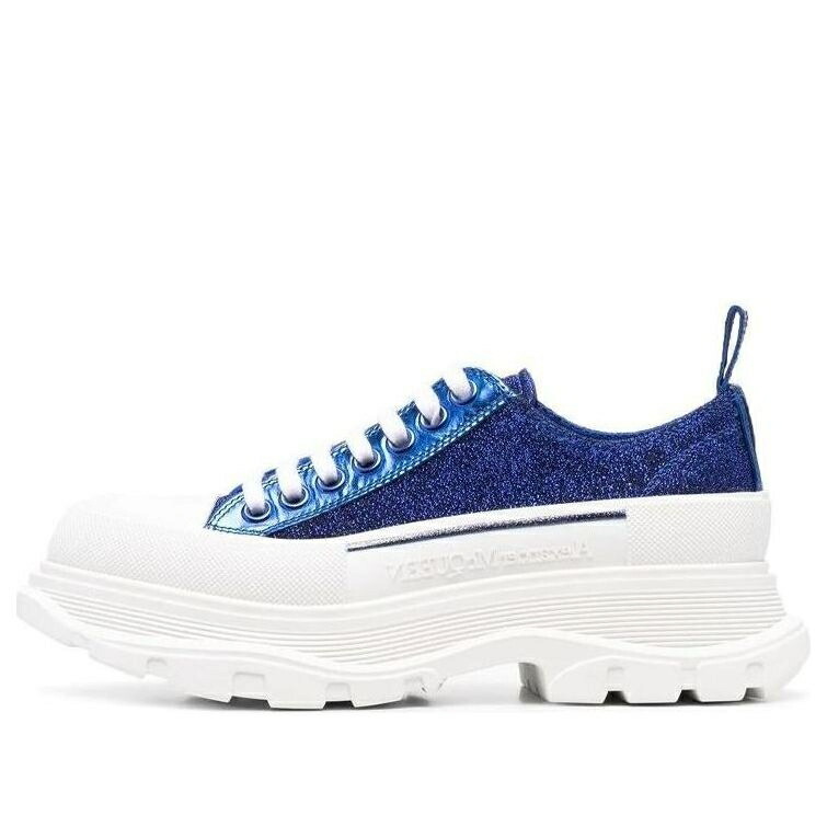 アレキサンダーマックイーン 青色 ブルー 白色 ホワイト 'ROYAL WHITE' スニーカー レディース ALEXANDER MCQUEEN (WMNS) ALEXANDER MCQUEEN TREAD SLICK SNEAKERS BLUE 685707W4SG24521 / ROYAL BLUE WHITE