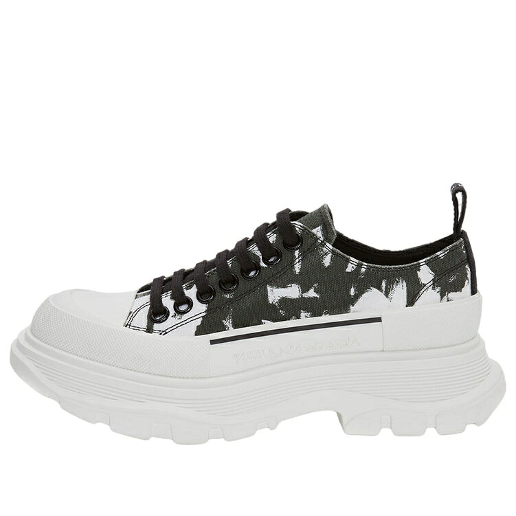 アレキサンダーマックイーン スニーカー 運動すること靴 黒いこと 黒いこと 白いこと 白いこと \u0027WHITE BLACK\u0027 スニーカー レディース ALEXANDER MCQUEEN (WMNS) ALEXANDER MCQUEEN GRAFFITI TREAD SLICK LACE UP SHOES 708093W4TG59356 / BLA