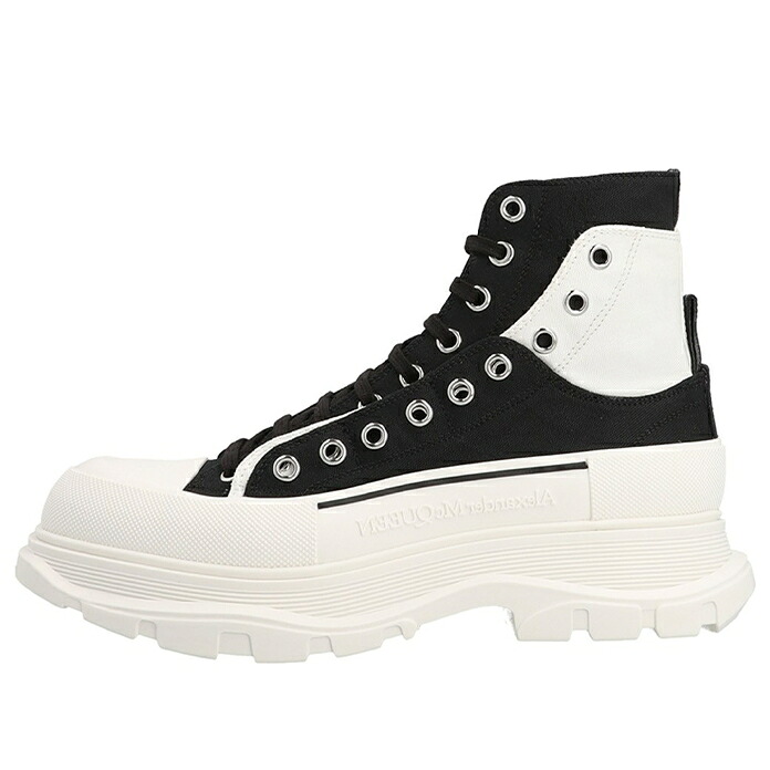 アレキサンダーマックイーン ブーツ 黒色 ブラック 白色 ホワイト 'BLACK WHITE' スニーカー メンズ ALEXANDER MCQUEEN ALEXANDER MCQUEEN TREAD SLICK BOOTS 735819W4TGR1170 / BLACK WHITE