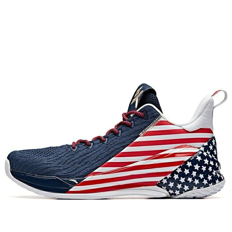 紺色 米国海軍 白いこと 白いこと 赤 赤いこと \u0027INDEPENDENCE DAY\u0027 スニーカー メンズ ANTA KLAY THOMPSON 4 FINAL LOW 11931102-3 / NAVY WHITE RED