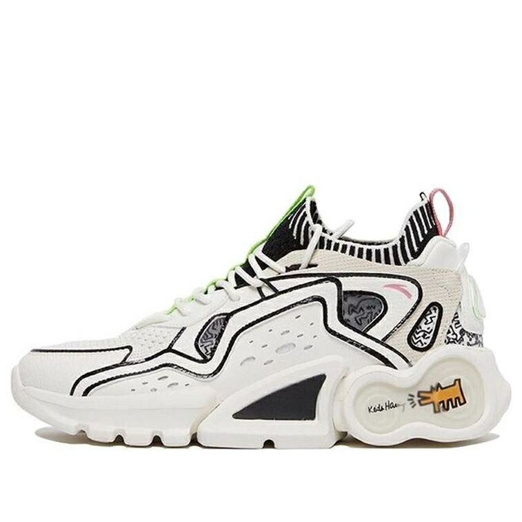 白色 ホワイト 黒色 ブラック 橙 オレンジ ピンク 緑 グリーン WHITE BLACK スニーカー メンズ ANTA X KEITH HARING 112038801-4 / WHITE BLACK ORANGE PINK GREEN