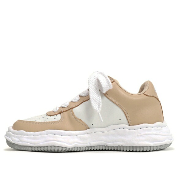 メゾン ミハラヤスヒロ レザー 靴 スニーカー ベージュ 白色 ホワイト 'BEIGE WHITE' メンズ MAISON MIHARA YASUHIRO MAISON MIHARA YASUHIRO WAYNE OG SOLE LEATHER LOW-TOP SNEAKER A08FW706-BEIGE / BEIGE WHITE
