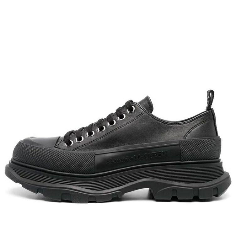 アレキサンダーマックイーン 黒色 ブラック ALL BLACK スニーカー メンズ ALEXANDER MCQUEEN ALEXANDER MCQUEEN TREAD SLICK CANVAS SNEAKERS 705662WHZ621081 / BLACK