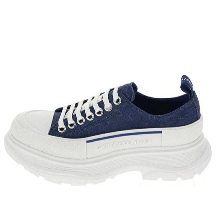 アレキサンダーマックイーン 青色 ブルー デニム 'BLUE DENIM' スニーカー レディース ALEXANDER MCQUEEN (WMNS) ALEXANDER MCQUEEN TREAD SLICK LACE UP SNEAKERS 611705W4PD14177 / BLUE DENIM