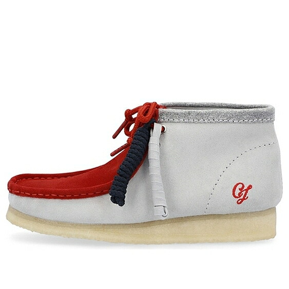 クラークス ブーツ 薄墨色 薄墨色 赤 赤いこと \u0027RED GREY\u0027 スニーカー メンズ CLARKS WALLABEE BOOTS VCY 26165076 / GREY RED
