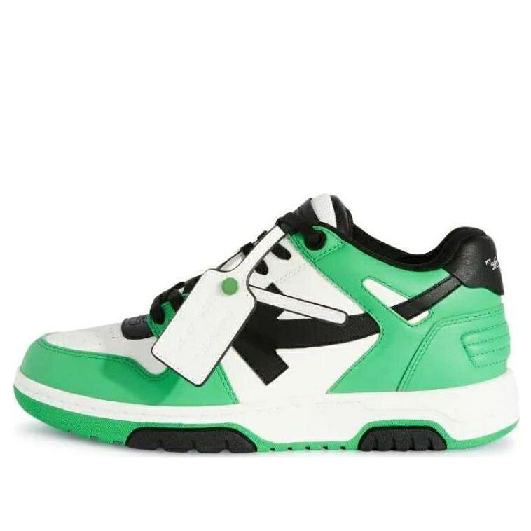 象牙色 なめし革 緑 緑であること 黒いこと 黒いこと 白いこと 白いこと \u0027NEON WHITE\u0027 スニーカー メンズ OFF-WHITE OUT OF OFFICE LEATHER SNEAKERS GREEN BLACK OMIA189S24LEA0065510 / NEON GREEN BLACK WHITE