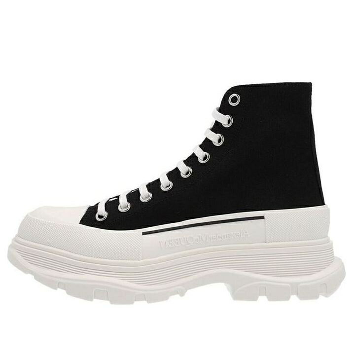 アレキサンダーマックイーン ブーツ 黒色 ブラック 白色 ホワイト CORE WHITE スニーカー メンズ ALEXANDER MCQUEEN ALEXANDER MCQUEEN TREAD SLICK BOOTS BLACK 705659W4MV21070 / BLACK WHITE