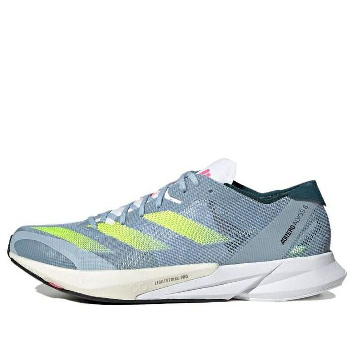 アディダス アディゼロ アディオス スニーカー 運動靴 青色 ブルー WONDER LEMON スニーカー メンズ ADIDAS ADIZERO ADIOS 8 SHOES BLUE LUCID H03615 / WONDER BLUE LUCID LEMON LUCID