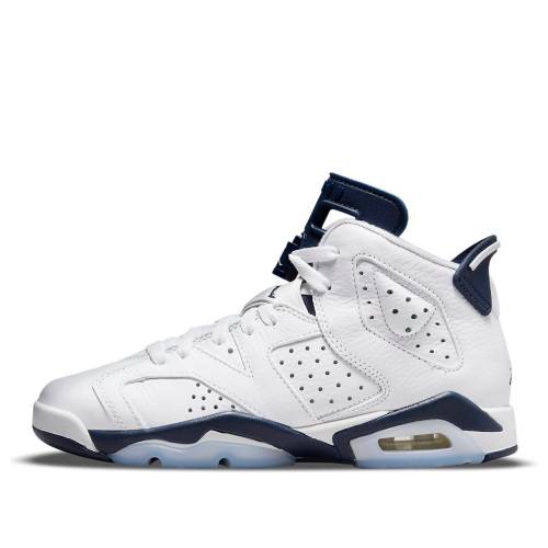 ナイキ ジョーダン 白色 ホワイト 紺色 ネイビー 'MIDNIGHT NAVY' ジュニア キッズ JORDAN (GS) AIR 6 RETRO 2022 384665-141 / WHITE MIDNIGHT NAVY ベビー マタニティ スニーカー