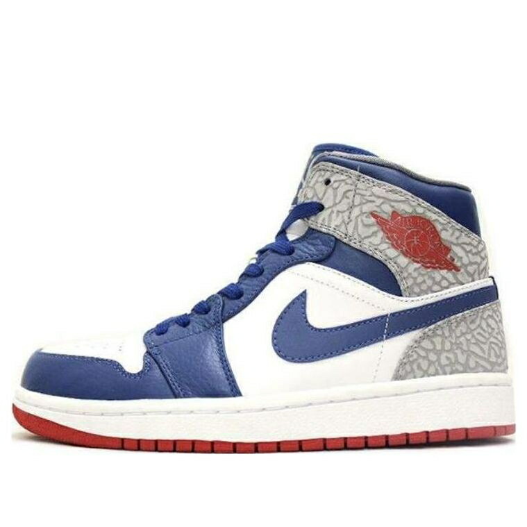 ナイキ ジョーダン ミッド 白色 ホワイト ファイア 赤 レッド TRUE BLUE スニーカー メンズ JORDAN AIR 1 MID 554724-107 / WHITE FIRE RED TR BL CMNT GRY
