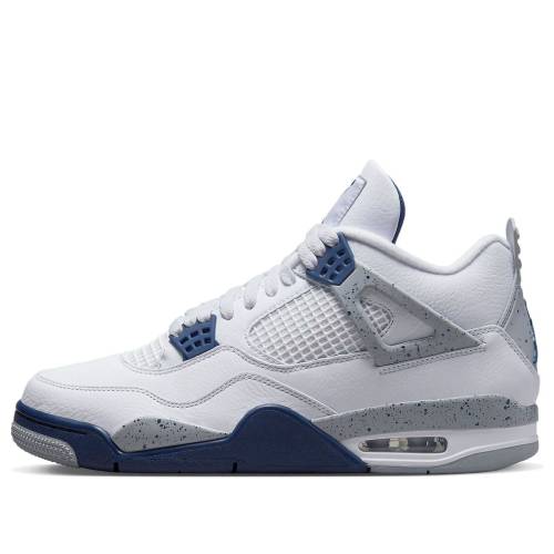 ナイキ ジョーダン 白いこと 白いこと 紺色 米国海軍 \u0027MIDNIGHT NAVY\u0027 スニーカー メンズ JORDAN AIR 4 RETRO DH6927-140 / WHITE MIDNIGHT NAVY LIGHT SMOKE