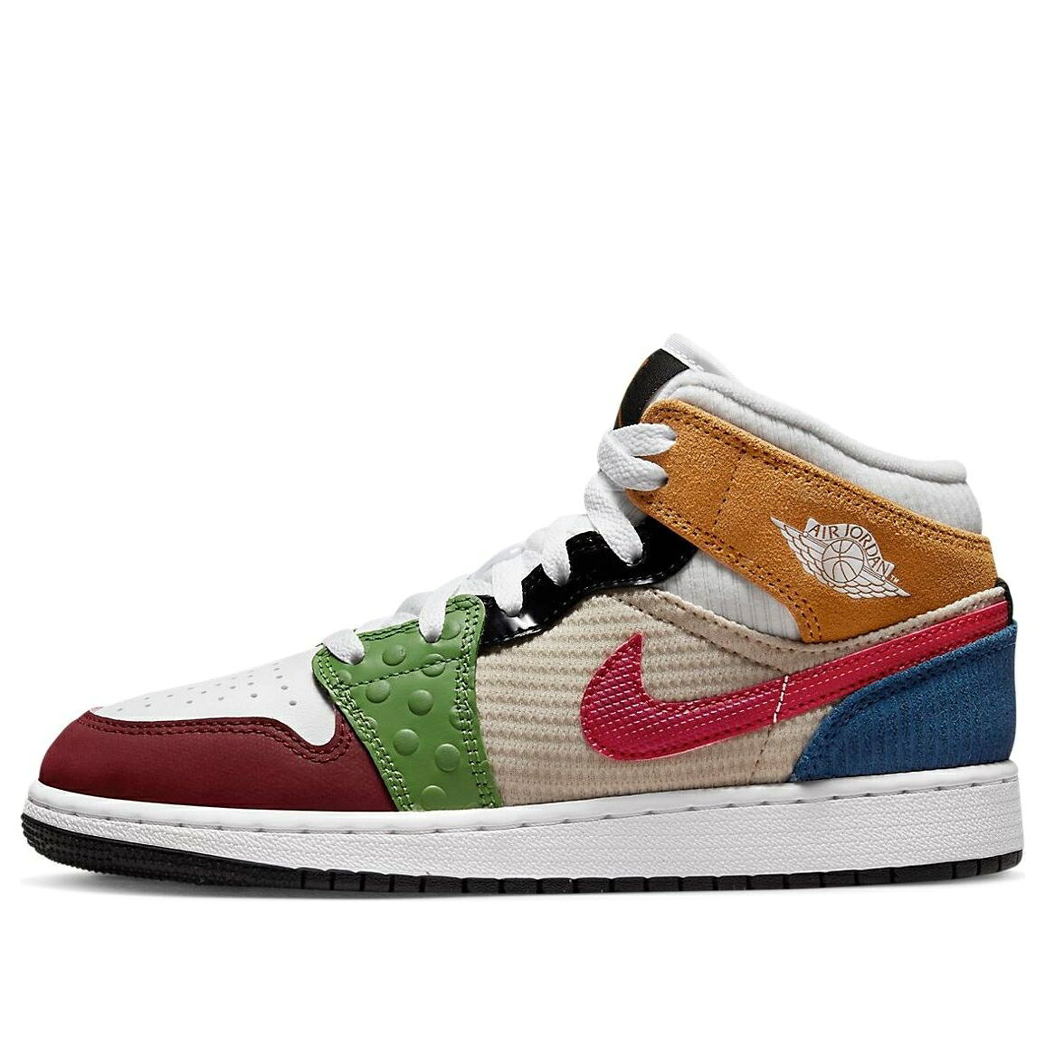 ナイキ ジョーダン ミッド 白色 ホワイト 赤 レッド 黒色 ブラック パール 'MESSY ROOM' ジュニア キッズ JORDAN (GS) AIR 1 MID SE DR6957-100 / WHITE GYM RED BLACK PEARL WHITE ベビー マタニティ スニーカー