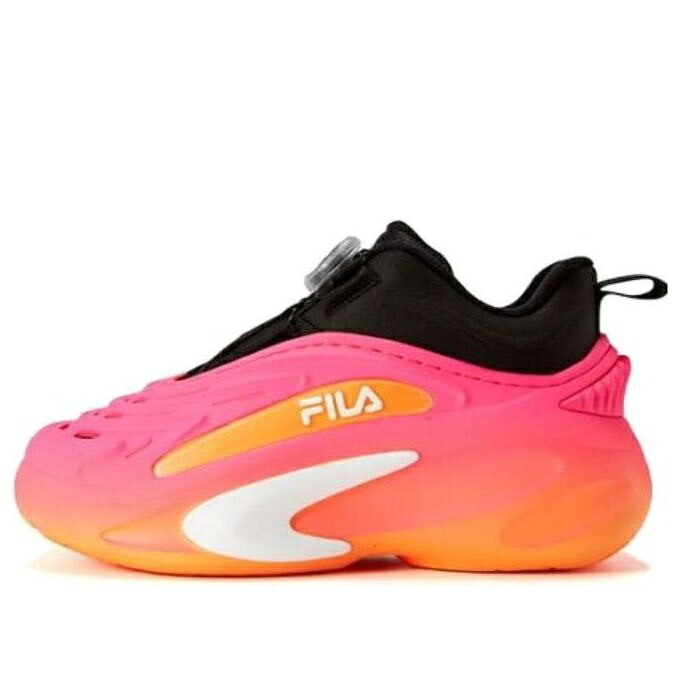 フィラ ピンク 橙 オレンジ 黒色 ブラック 'PINK ORANGE' ジュニア キッズ FILA (GS) FASHION RUNNING SNEAKERS K15B241107FSB / PINK ORANGE BLACK ベビー マタニティ スニーカー