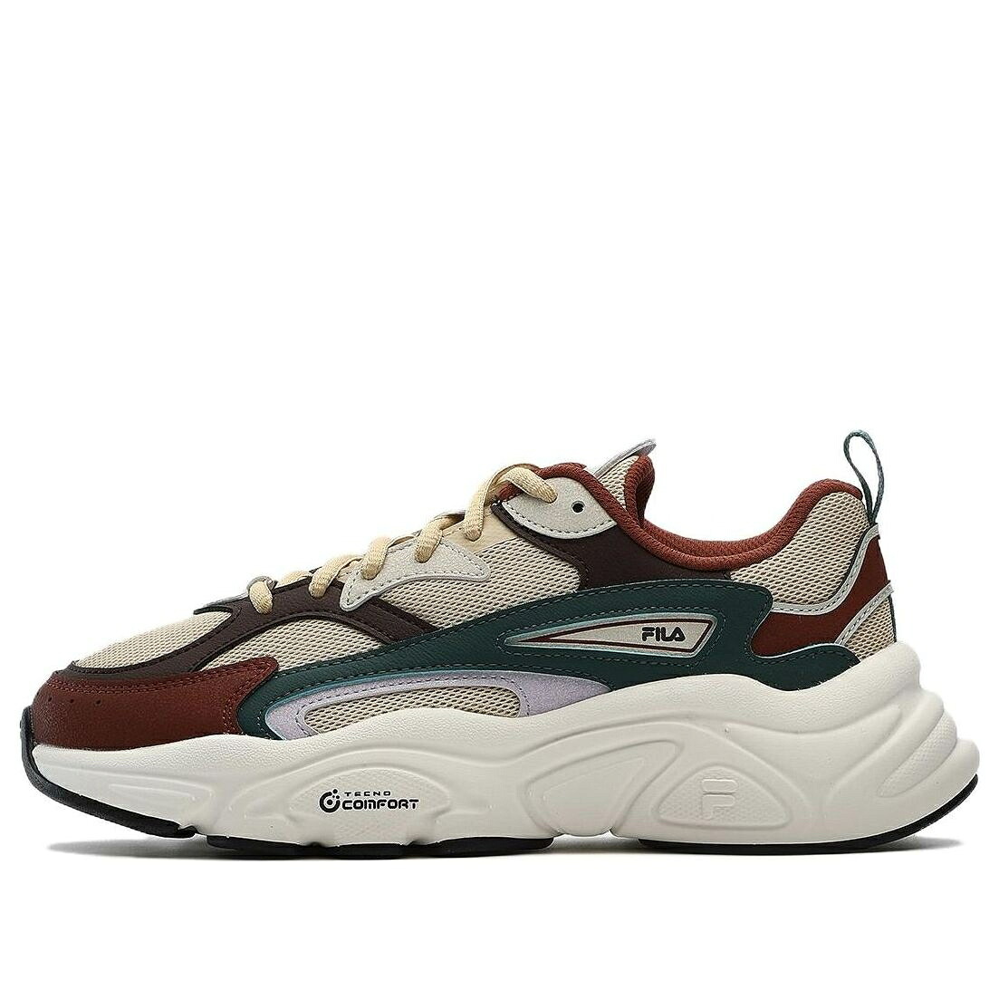 フィラ 茶色 ブラウン ベージュ 白色 ホワイト 赤 レッド 'BEIGE RED' スニーカー レディース FILA (WMNS) MARS 1S SMU SNEAKERS BROWN F12W332126FAR / BEIGE WHITE RED