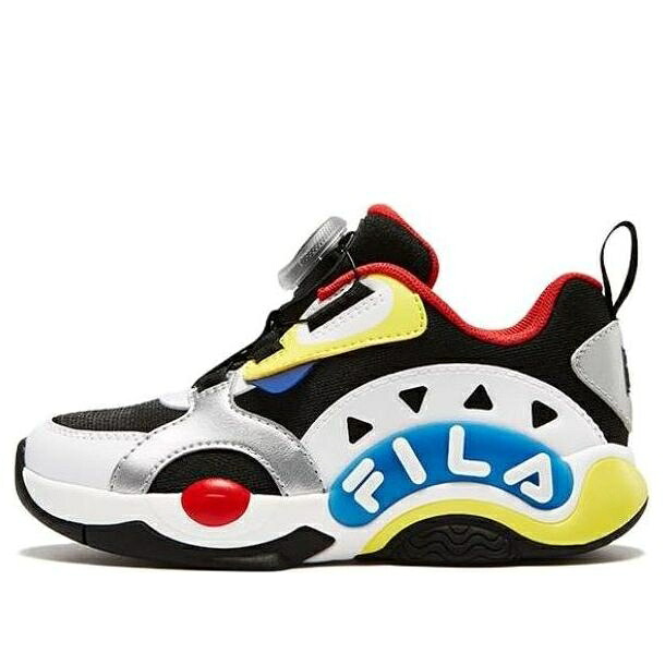フィラ スニーカー 運動靴 赤 レッド 白色 ホワイト 黒色 ブラック 黄色 イエロー 'WHITE BLACK' ジュニア キッズ FILA (PS) SPORTSWEAR RUNNING SHOES RED K14B331104FBP / WHITE BLACK RED YELLOW ベビー マタニテ