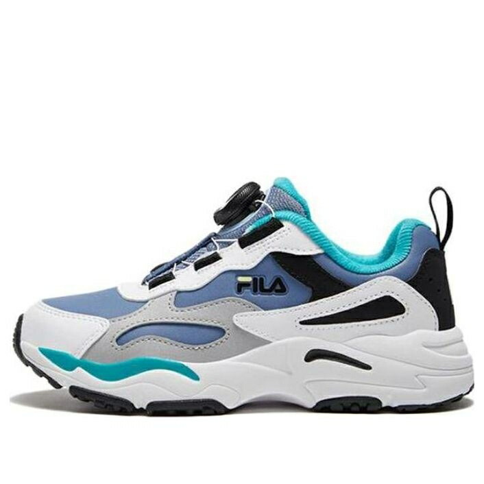 フィラ クラシック スニーカー 運動靴 白色 ホワイト 黒色 ブラック 青色 ブルー 'WHITE BLUE' ジュニア キッズ FILA (GS) CLASSIC SPORT SHOES K15B341191PBW / WHITE BLACK BLUE ベビー マタニティ スニーカ