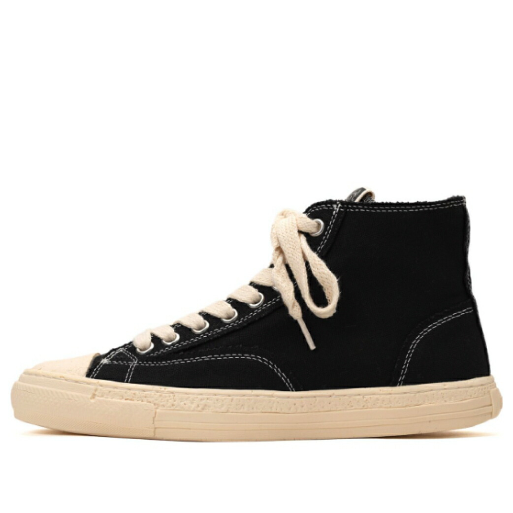 メゾン ミハラヤスヒロ 靴 スニーカー 黒色 ブラック 'BLACK' メンズ MAISON MIHARA YASUHIRO MAISON MIHARA YASUHIRO PAST SOLE CANVAS HIGH-TOP SNEAKER S09FW204-BLK / BLACK｜スニケス