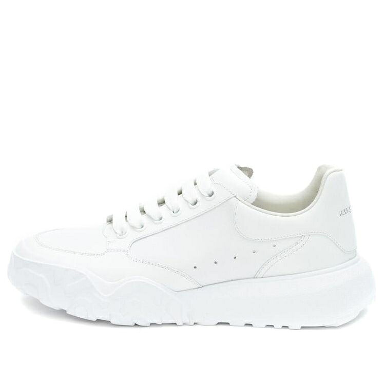 アレキサンダーマックイーン 厚地の外套 スニーカー スニーカー 白いこと 白いこと \u0027WHITE LEATHER\u0027 メンズ ALEXANDER MCQUEEN ALEXANDER MCQUEEN COURT TRAINERS 634619WIA989000 / WHITE 靴-スニーカー-メンズ靴
