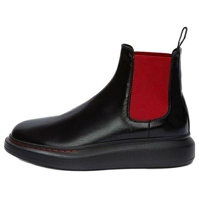 アレキサンダーマックイーン 変わり種 ブーツ 黒いこと 黒いこと 赤 赤いこと チェルシーブーツ \u0027BLACK RED\u0027 スニーカー レディース ALEXANDER MCQUEEN (WMNS) ALEXANDER MCQUEEN HYBRID CHELSEA BOOT 586398WHX521066