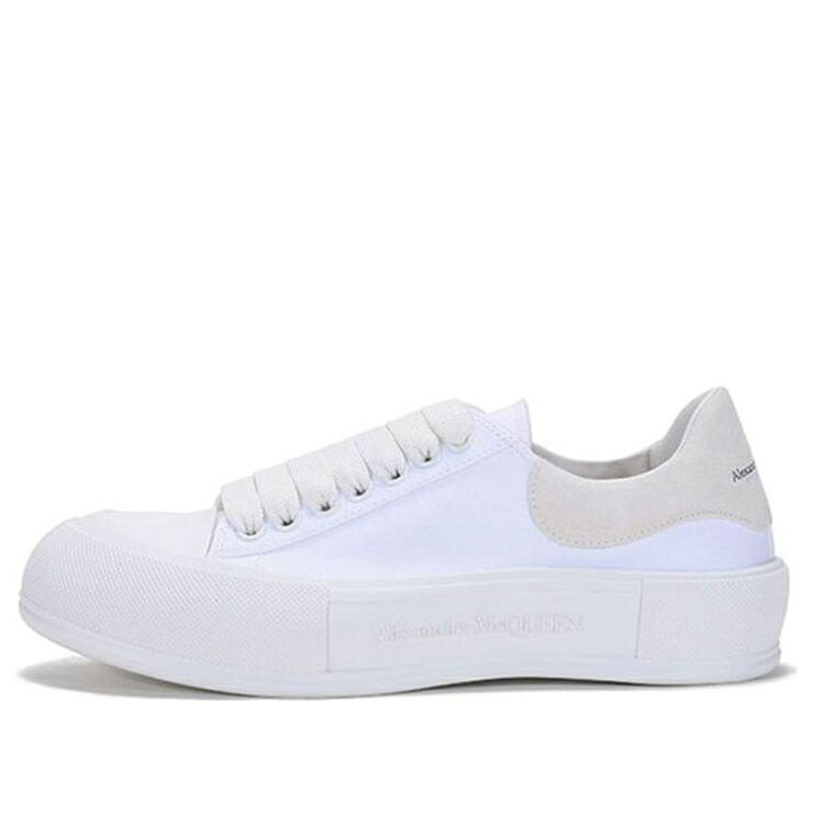 アレキサンダーマックイーン 滑る 白いこと 白いこと \u0027WHITE WHITE\u0027 スニーカー メンズ ALEXANDER MCQUEEN ALEXANDER MCQUEEN DECK SKATE PLIMSOLL LACE UP 654594W4MV79000 / WHITE WHITE WHITE