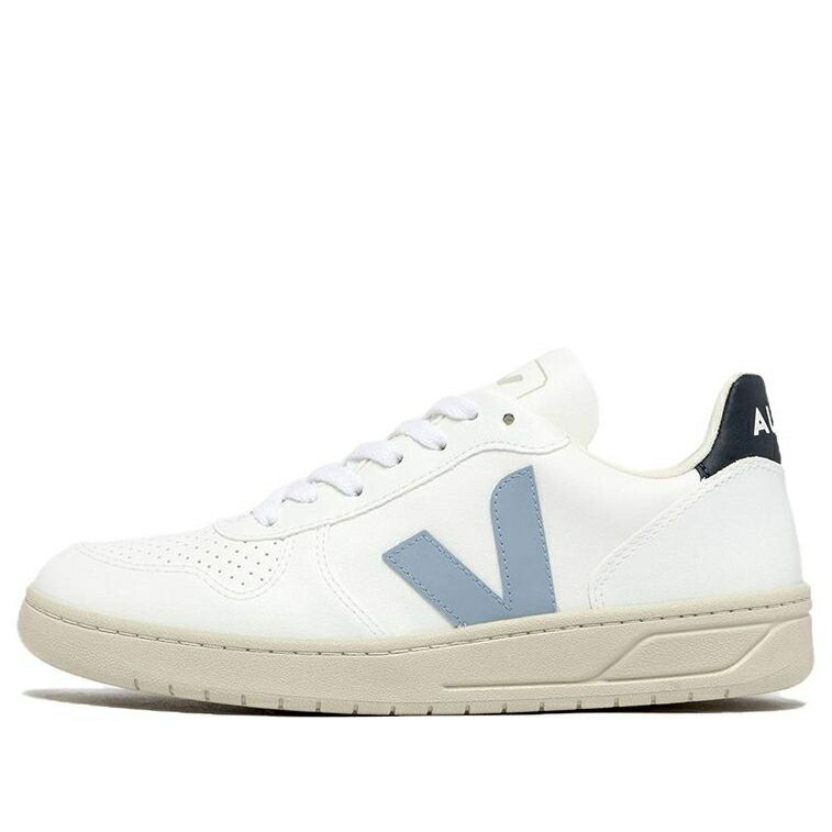 ヴェジャ しろがね色 スチール写真 白いこと 白いこと 青碧 青碧 \u0027WHITE NAUTICO\u0027 スニーカー メンズ VEJA V-10 LACE-UP STEEL VX0703111 / WHITE BLUE