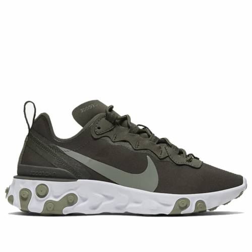 ナイキ レディース リアクト エレメント カーゴ カーキ 白色 ホワイト 翡翠 ジェード Cargo Khaki スニーカー Nike Womens Wmns React Element 55 Marathon Running Shoes Sneakers Cargo Khaki White Jade Stone Sermus Es