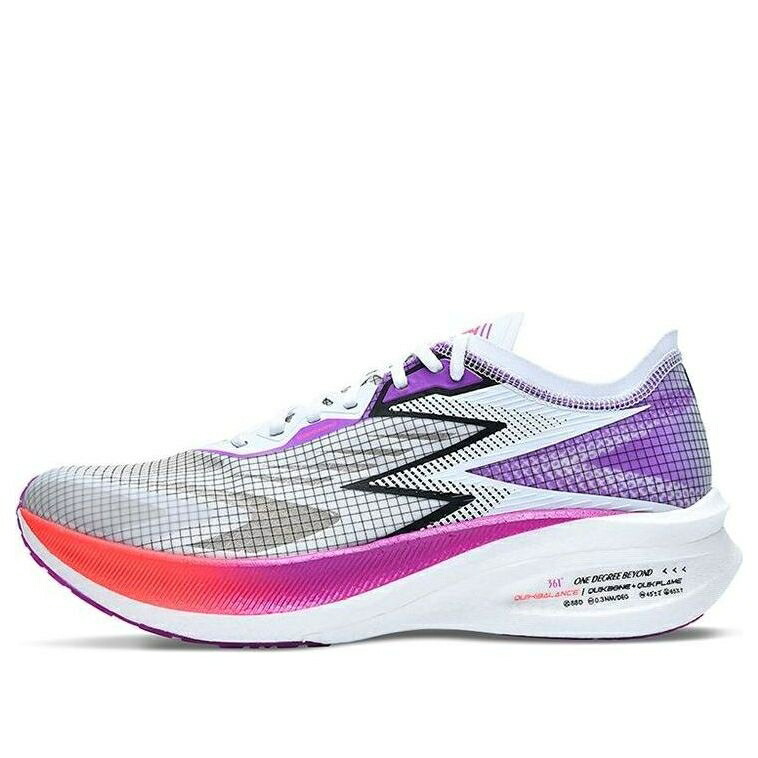 スニーカー 運動靴 白色 ホワイト 紫 パープル QU!K WHITE PURPLE スニーカー メンズ 361 DEGREES 361 DEGREES X FOAM FLYING FLAME PB RUNNING SHOES 572122229-1 / WHITE PURPLE