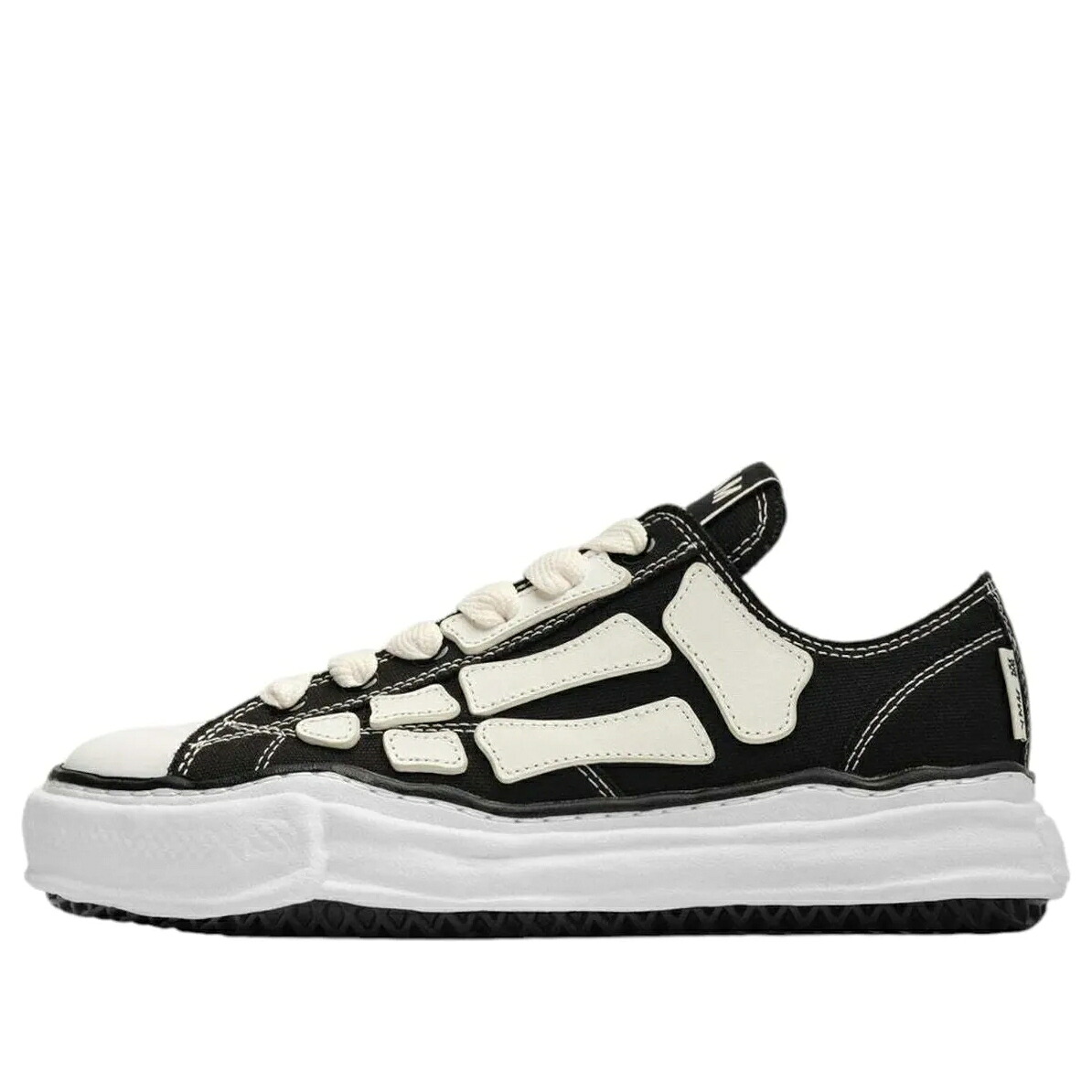 棲み家 ミハラヤスヒロ 黒いこと 黒いこと 白いこと 白いこと \u0027BLACK\u0027 スニーカー メンズ MAISON MIHARA YASUHIRO MAISON MIHARA YASUHIRO X AMIRI MMY BONES AMFOSR1076-001 / BLACK WHITE