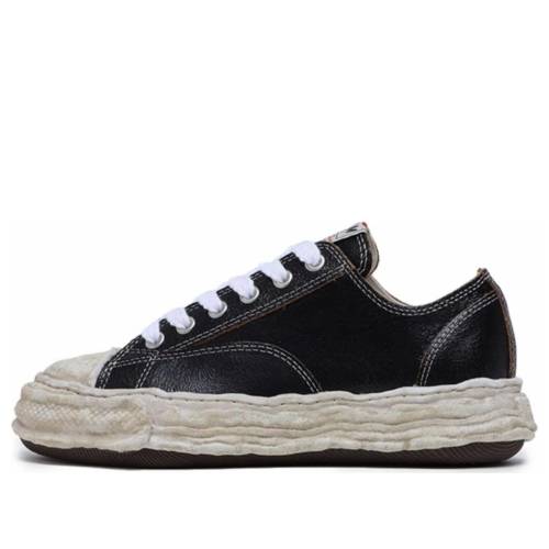 メゾン ミハラヤスヒロ レザー 黒色 ブラック 'BLACK' スニーカー メンズ MAISON MIHARA YASUHIRO MAISON MIHARA YASUHIRO PETERSON23 OG SOLE CRACKING LEATHER LOW A12FW708-BLACK / BLACK|スニケス