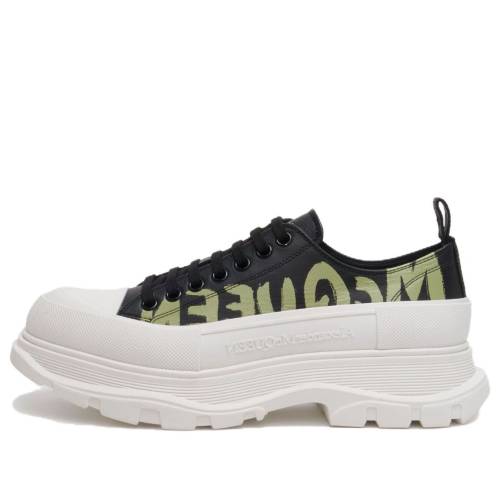 アレキサンダーマックイーン 黒色 ブラック 白色 ホワイト BLACK WHITE スニーカー メンズ ALEXANDER MCQUEEN ALEXANDER MCQUEEN TREAD SLICK GRAFFITI SNEAKERS 777961WIAT61680 / BLACK WHITE
