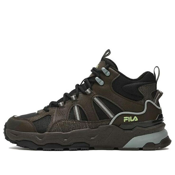 フィラ ハイ スニーカー 運動靴 黒色 ブラック 茶色 ブラウン 緑 グリーン BLACK BROWN スニーカー メンズ FILA HIGH TOP RETRO SHOES F12M342125FBW / BLACK BROWN GREEN