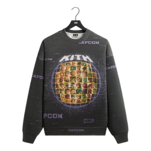 キャラクター セレクト ビンテージ ヴィンテージ 黒色 ブラック VS. 'BLACK' スニーカー メンズ KITH X MARVEL CAPCOM CHARACTER SELECT VINTAGE NELSON CREWNECK KHM034303-001 / BLACK