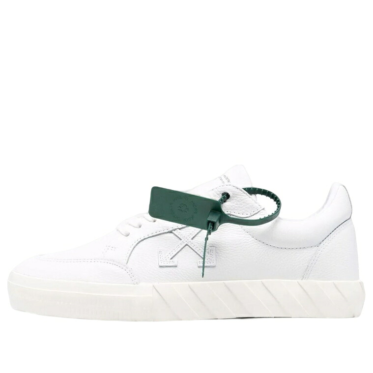 象牙色 靴 スニーカー 白いこと 白いこと 緑 緑であること \u0027WHITE GREEN\u0027 メンズ OFF-WHITE LOW VULCANIZED CANVAS SNEAKER OMIA085C99LEA0010100 / WHITE GREEN