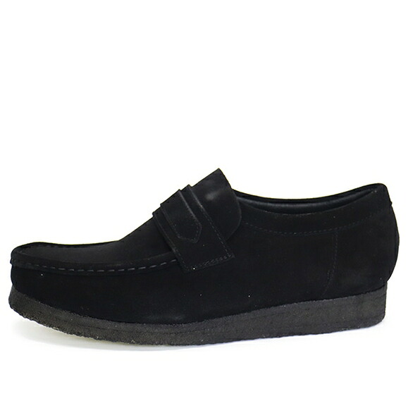 クラークス ローファー スニーカー スエード スウェード 黒色 ブラック 'BLACK' スニーカー メンズ CLARKS WALLABEE LOAFER SUEDE 26172503 / BLACK|スニケス