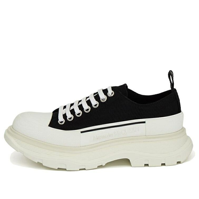 アレキサンダーマックイーン 黒色 ブラック 白色 ホワイト BLACK WHITE スニーカー レディース ALEXANDER MCQUEEN (WMNS) ALEXANDER MCQUEEN TREAD SLICK LOW LACE UP 611705W4L321070 / BLACK WHITE