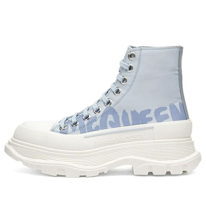 アレキサンダーマックイーン ブーツ 青色 ブルー スカイ 白色 ホワイト 'SKY WHITE' スニーカー レディース ALEXANDER MCQUEEN (WMNS) ALEXANDER MCQUEEN TREAD SLICK BOOTS BLUE 708752W4RQ24632 / SKY BLUE WHITE｜スニケス