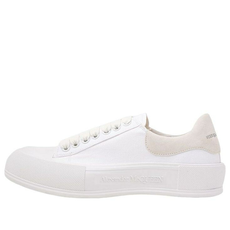 アレキサンダーマックイーン スニーカー スニーカー 白いこと 白いこと ベージュ \u0027WHITE BEIGE\u0027 メンズ ALEXANDER MCQUEEN ALEXANDER MCQUEEN DECK PLIMSOLL LACE-UP TRAINERS 707680W4MV79000 / WHITE BEIGE