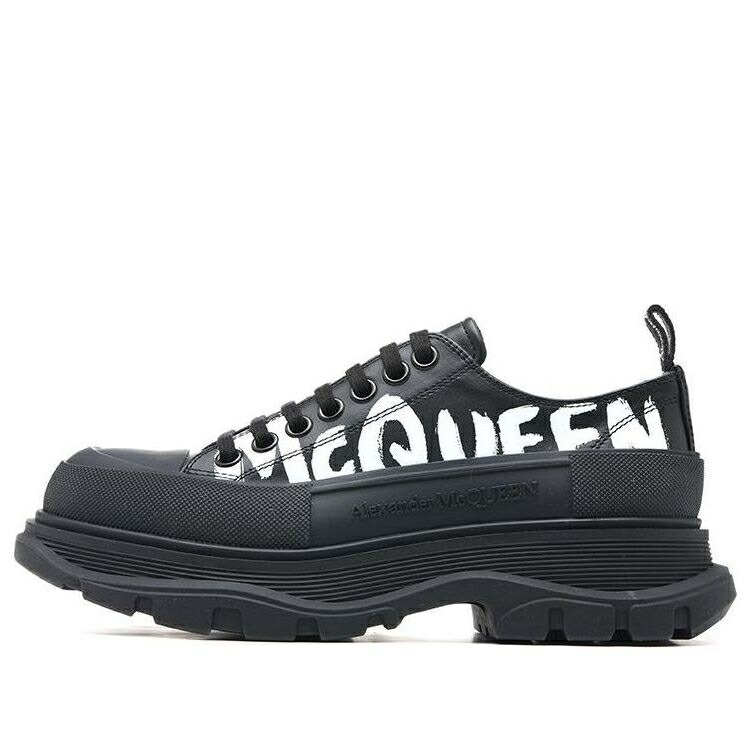 アレキサンダーマックイーン スニーカー 運動靴 白色 ホワイト 黒色 ブラック BLACK WHITE スニーカー メンズ ALEXANDER MCQUEEN ALEXANDER MCQUEEN GRAFFITI TREAD SLICK LACE UP SHOES 711108WIAT61070 / WHITE BLACK