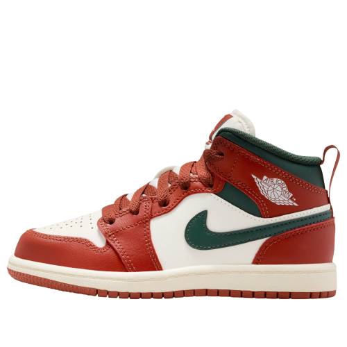ナイキ ジョーダン ミッド 純然たる プラチナム \u0027REDSTONE GREEN\u0027 御坊っちゃん キッズ JORDAN (なおなお書き) AIR 1 MID MIDNIGHT DQ8424-105 / SAIL PURE PLATINUM REDSTONE もの言う花 マタニティ スニーカー