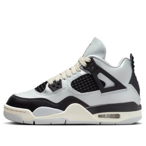 ナイキ ジョーダン 白いこと 白いこと 黒いこと 黒いこと \u0027PURE PLATINUM\u0027 御坊っちゃん キッズ JORDAN (GS) AIR 4 RETRO FZ8585-070 / WHITE BLACK もの言う花 マタニティ スニーカー