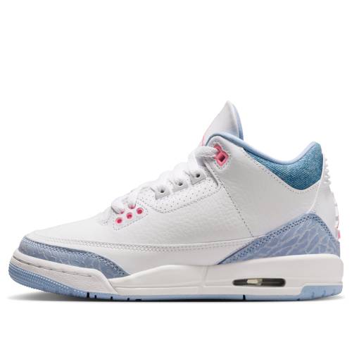ナイキ ジョーダン 白色 ホワイト ピンク 'WHITE BLISS' ジュニア キッズ JORDAN (GS) AIR 3 COBALT HQ0784-101 / WHITE PINK GLOW COBALT BLISS ベビー マタニティ スニーカー|スニケス