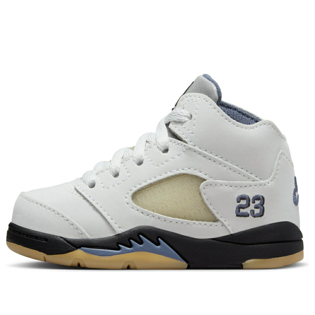 ナイキ ジョーダン 黒いこと 黒いこと 青み 青色 \u0027DAWN\u0027 もの言う花 JORDAN (TD) AIR 5 RETRO X A MA MANIERE FZ3357-004 / PHOTON DUST BLACK DIFFUSED BLUE
