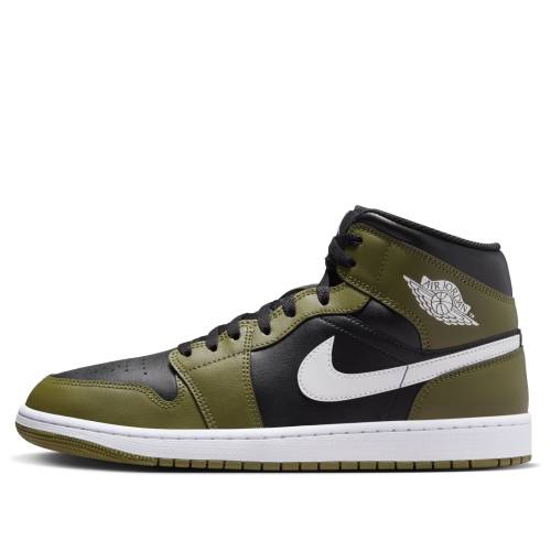 ナイキ ジョーダン ミッド 黒色 ブラック オリーブ 白色 ホワイト 'BLACK OLIVE' スニーカー メンズ JORDAN AIR 1 MID MEDIUM DQ8426-092 / BLACK MEDIUM OLIVE SAIL WHITE